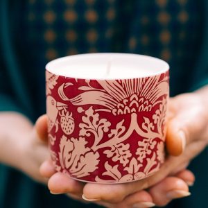 William Morris Ceramic Candle – Red